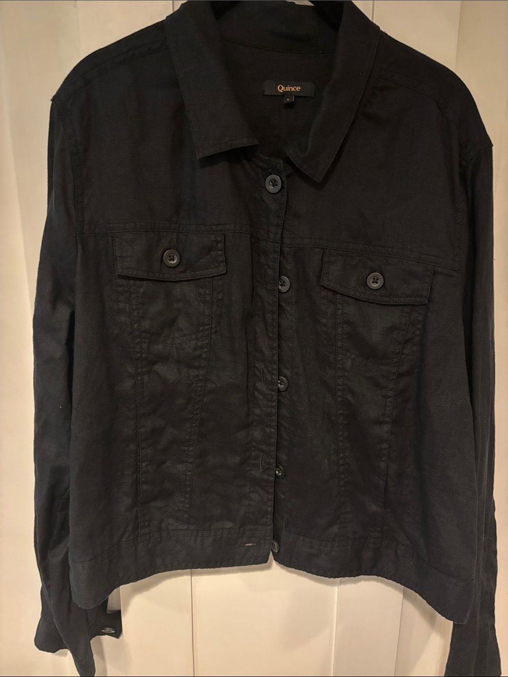 Quince Women's Black Button-Front Jean Jacket